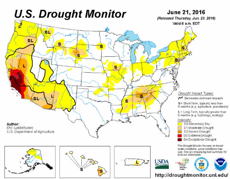 062416 U.S. Drought Map